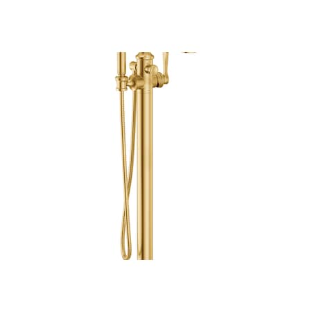 Colinet Brushed Gold One-handle Tub Filler Includes Hand Shower